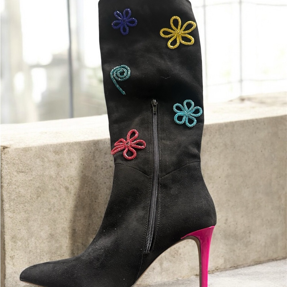 Betsey Johnson Gallant Embroidered Women's Boots - Picture 2 of 4